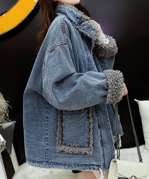 セール】インナーファー デニムGジャン（デニムジャケット）｜BLANC