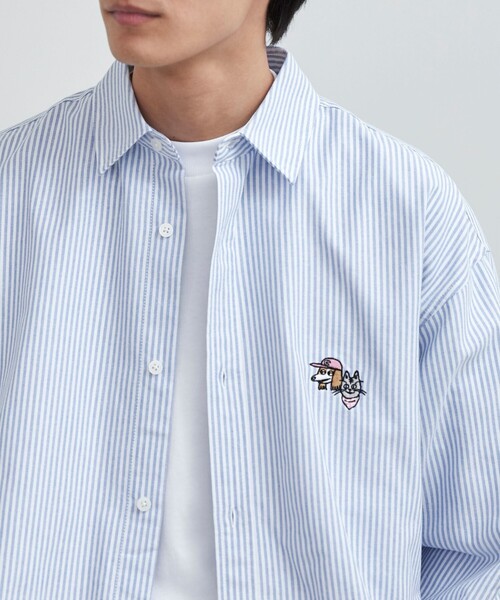 coen（コーエン）の「YUJIRO KOYAMA（小山ゆうじろう）コラボストライプオックスシャツ（シャツ/ブラウス・メンズ・ライトピンク/ライトブルー・M/L/XL）」の11枚目の写真