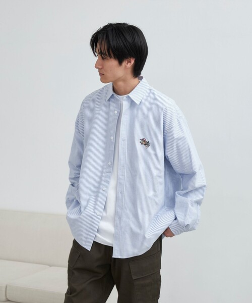 coen（コーエン）の「YUJIRO KOYAMA（小山ゆうじろう）コラボストライプオックスシャツ（シャツ/ブラウス・メンズ・ライトピンク/ライトブルー・M/L/XL）」の13枚目の写真