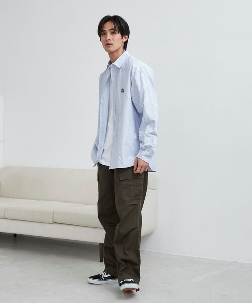 coen（コーエン）の「YUJIRO KOYAMA（小山ゆうじろう）コラボストライプオックスシャツ（シャツ/ブラウス・メンズ・ライトピンク/ライトブルー・M/L/XL）」の14枚目の写真