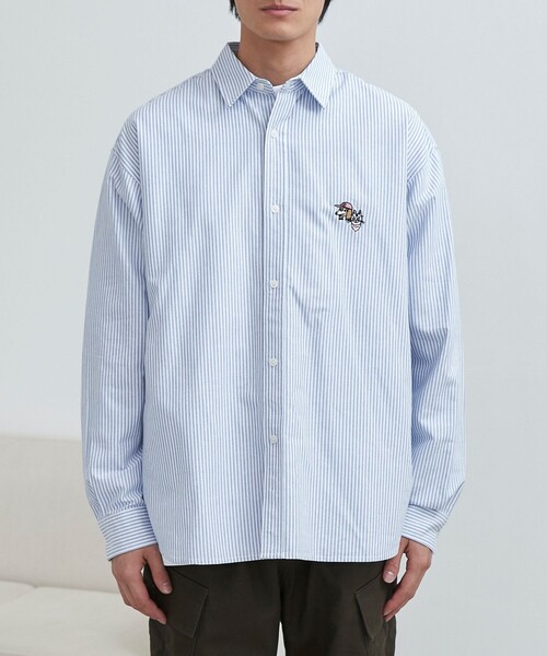 coen（コーエン）の「YUJIRO KOYAMA（小山ゆうじろう）コラボストライプオックスシャツ（シャツ/ブラウス・メンズ・ライトピンク/ライトブルー・M/L/XL）」の15枚目の写真