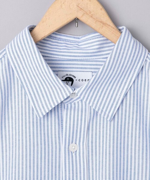 coen（コーエン）の「YUJIRO KOYAMA（小山ゆうじろう）コラボストライプオックスシャツ（シャツ/ブラウス・メンズ・ライトピンク/ライトブルー・M/L/XL）」の21枚目の写真