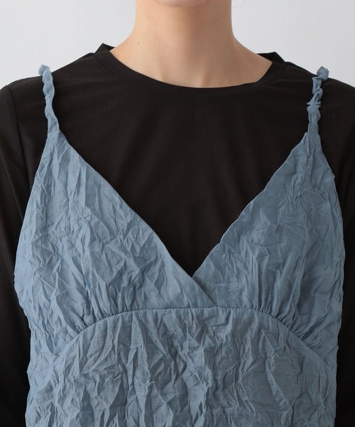 LOWRYS FARM(ローリーズファーム)の「ワッシャーアソートキャミワンピース 287449(ワンピース・レディース・グリーン/ブルー/アイボリー/ブラック・FREE)」の11枚目の写真