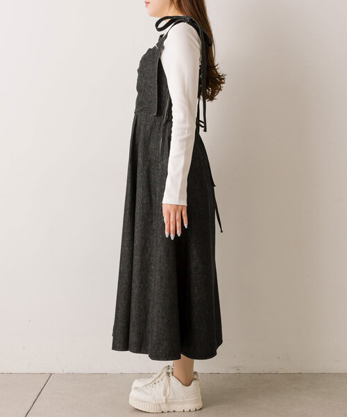 OLIVE des OLIVE(オリーブデオリーブ)の「肩リボンデニムキャミワンピース(ワンピース・レディース・オフホワイト/ブラック/インディゴブルー/ブルー・SMALL/MEDIUM)」の21枚目の写真