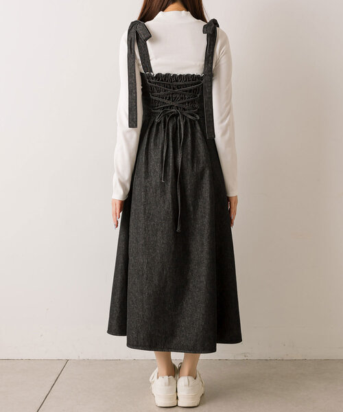 OLIVE des OLIVE(オリーブデオリーブ)の「肩リボンデニムキャミワンピース(ワンピース・レディース・オフホワイト/ブラック/インディゴブルー/ブルー・SMALL/MEDIUM)」の22枚目の写真