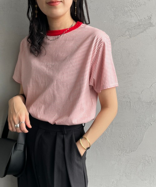 THE SHINZONE（ザ　シンゾーン）の「[THE SHINZONE/ザ シンゾーン] 2P パックTシャツ（Tシャツ/カットソー・レディース・ブラック/ネイビー/レッド・F）」の3枚目の写真