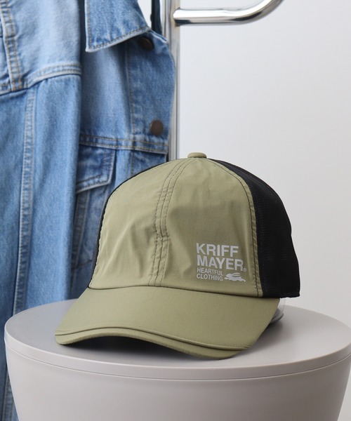 KRIFF MAYER(クリフメイヤー)の「KRIFF MAYER 撥水 メッシュ キャップ 男女兼用(キャップ・メンズ・ブラック/ベージュ/ブルー/グリーン・FREE)」の4枚目の写真