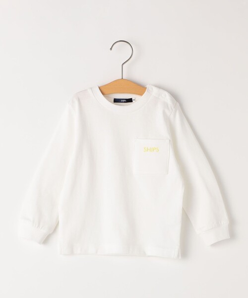SHIPS(シップス)の「SHIPS KIDS:80~90cm / SHIPS ロゴ 長袖 TEE(Tシャツ/カットソー・キッズ・トップグレー/ライトグリーン/ライトホワイト・80/90)」の2枚目の写真