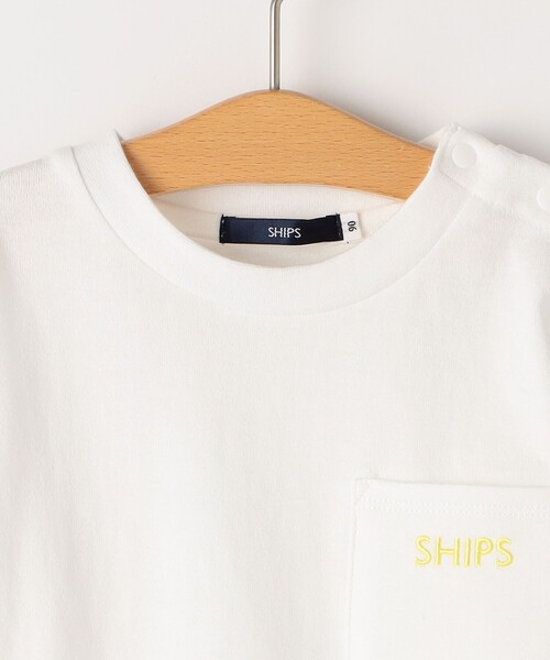 SHIPS(シップス)の「SHIPS KIDS:80~90cm / SHIPS ロゴ 長袖 TEE(Tシャツ/カットソー・キッズ・トップグレー/ライトグリーン/ライトホワイト・80/90)」の5枚目の写真