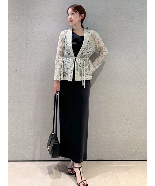 SNIDEL（スナイデル）の「レースジャケット×サテンキャミワンピースSET