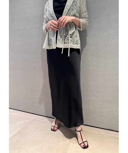 SNIDEL（スナイデル）の「レースジャケット×サテンキャミワンピースSET