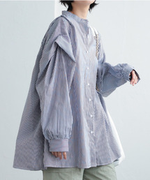 ショルダータックドレープシャツ