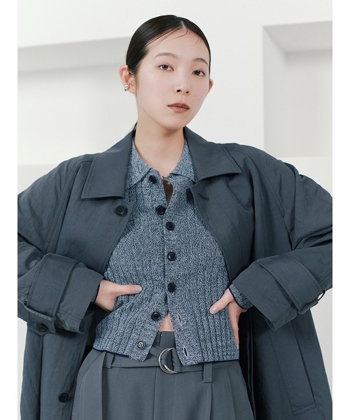 MIESROHE(ミースロエ)の「ワイドリブニットカーデ(カーディガン/ボレロ・レディース・その他/ブラック/ベージュ・FREE)」の1枚目の写真