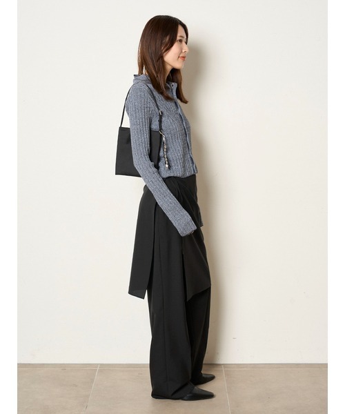 MIESROHE(ミースロエ)の「ワイドリブニットカーデ(カーディガン/ボレロ・レディース・その他/ブラック/ベージュ・FREE)」の4枚目の写真