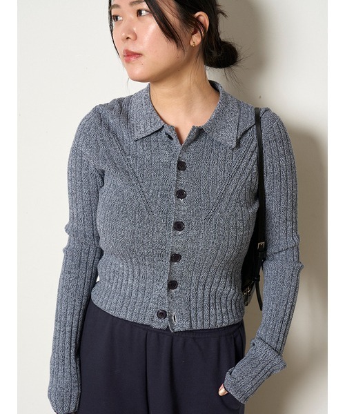 MIESROHE(ミースロエ)の「ワイドリブニットカーデ(カーディガン/ボレロ・レディース・その他/ブラック/ベージュ・FREE)」の6枚目の写真