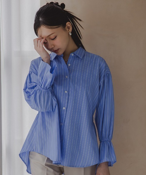 Le ciel de Harriss キャンディースリーブブラウス ブルー Le ciel de Harriss キャンディースリーブブラウス ブルー