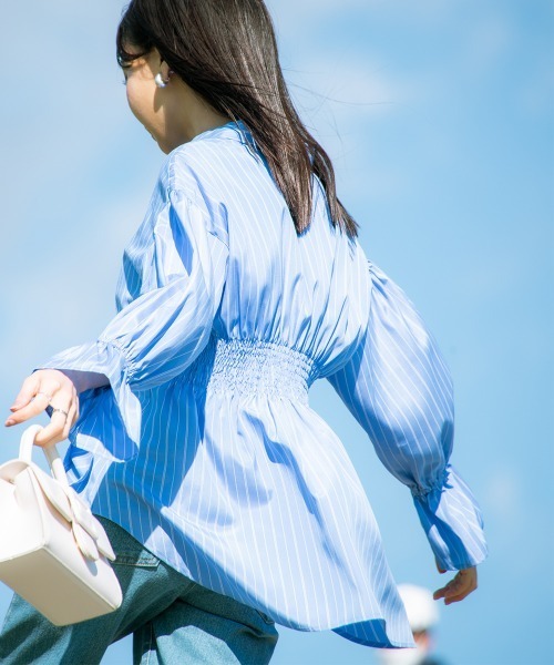 Petitjo（プッチージョ）の「小さいサイズ　キャンディースリーブシャツ　低身長さん・小柄女性（シャツ/ブラウス・レディース・ブルー系/ブルー系その他・XS-S/M-L）」の21枚目の写真