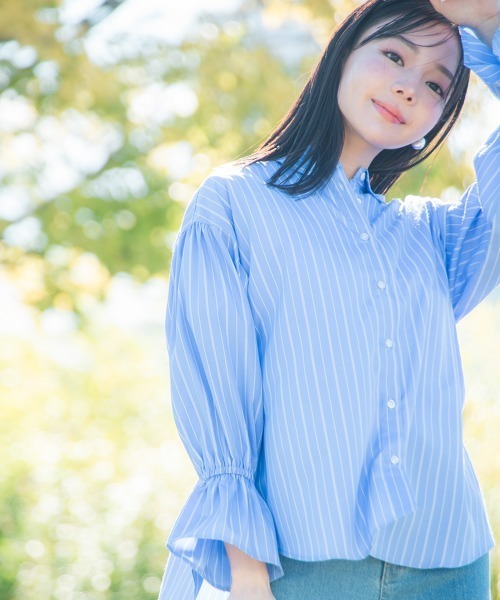 Petitjo（プッチージョ）の「小さいサイズ　キャンディースリーブシャツ　低身長さん・小柄女性（シャツ/ブラウス・レディース・ブルー系/ブルー系その他・XS-S/M-L）」の10枚目の写真