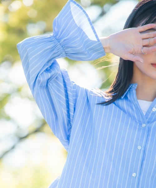 Petitjo（プッチージョ）の「小さいサイズ　キャンディースリーブシャツ　低身長さん・小柄女性（シャツ/ブラウス・レディース・ブルー系/ブルー系その他・XS-S/M-L）」の12枚目の写真