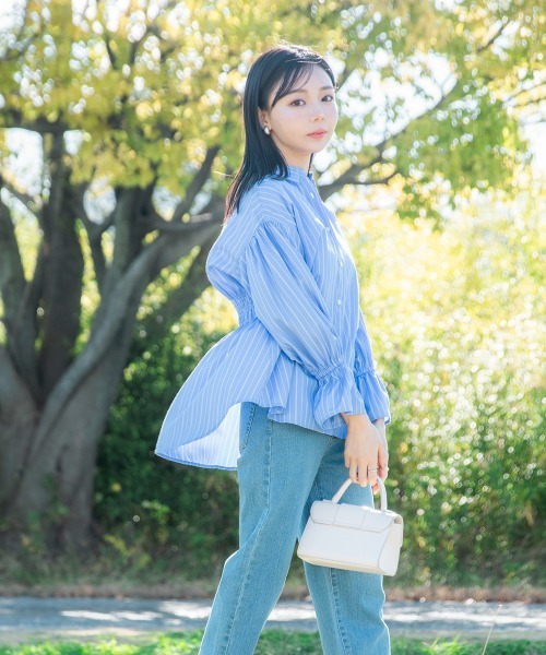 Petitjo（プッチージョ）の「小さいサイズ　キャンディースリーブシャツ　低身長さん・小柄女性（シャツ/ブラウス・レディース・ブルー系/ブルー系その他・XS-S/M-L）」の15枚目の写真