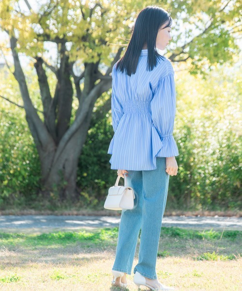 Petitjo（プッチージョ）の「小さいサイズ　キャンディースリーブシャツ　低身長さん・小柄女性（シャツ/ブラウス・レディース・ブルー系/ブルー系その他・XS-S/M-L）」の17枚目の写真