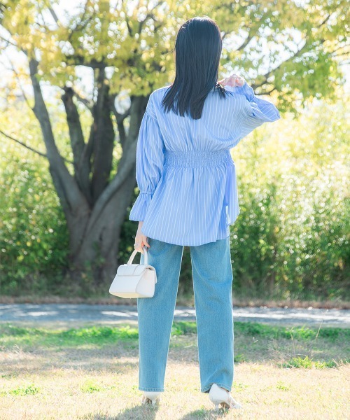 Petitjo（プッチージョ）の「小さいサイズ　キャンディースリーブシャツ　低身長さん・小柄女性（シャツ/ブラウス・レディース・ブルー系/ブルー系その他・XS-S/M-L）」の18枚目の写真