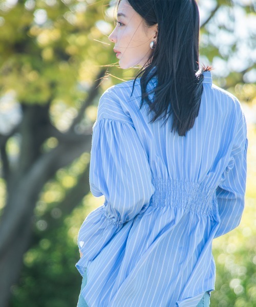 Petitjo（プッチージョ）の「小さいサイズ　キャンディースリーブシャツ　低身長さん・小柄女性（シャツ/ブラウス・レディース・ブルー系/ブルー系その他・XS-S/M-L）」の19枚目の写真