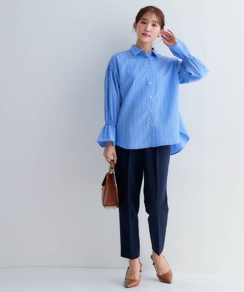 Petitjo（プッチージョ）の「小さいサイズ　キャンディースリーブシャツ　低身長さん・小柄女性（シャツ/ブラウス・レディース・ブルー系/ブルー系その他・XS-S/M-L）」の7枚目の写真