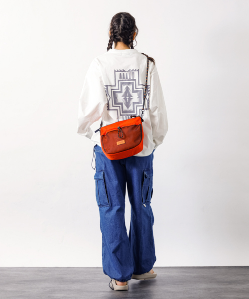 UNIVERSAL OVERALL(ユニバーサルオーバーオール)の「【UNIVERSALOVERALL / ユニバーサルオーバーオール】Front mesh zile shoulder /フロントメッシュショルダーバッグ/UVO-195(ショルダーバッグ・メンズ・ブラック/ベージュ/オレンジ/モカ・フリー)」の5枚目の写真