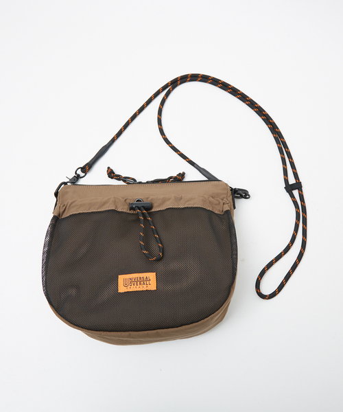 UNIVERSAL OVERALL(ユニバーサルオーバーオール)の「【UNIVERSALOVERALL / ユニバーサルオーバーオール】Front mesh zile shoulder /フロントメッシュショルダーバッグ/UVO-195(ショルダーバッグ・メンズ・ブラック/ベージュ/オレンジ/モカ・フリー)」の9枚目の写真