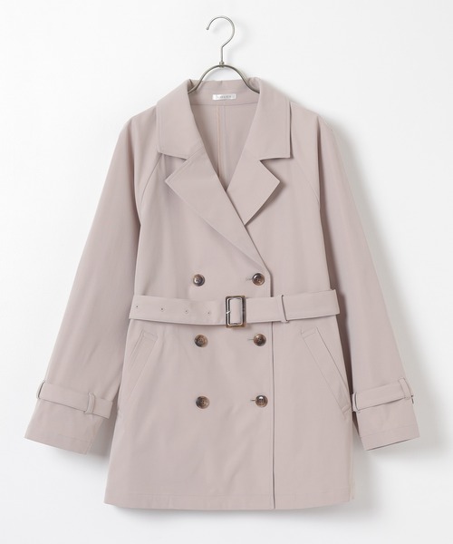 Honeys（ハニーズ）の「【非フッ素撥水加工】撥水加工ハーフ丈トレンチコート（トレンチコート・レディース・アイボリー/ネイビー/ピンク/ベージュ・L/LL/M/S）」の19枚目の写真