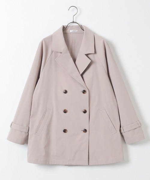 Honeys（ハニーズ）の「【非フッ素撥水加工】撥水加工ハーフ丈トレンチコート（トレンチコート・レディース・アイボリー/ネイビー/ピンク/ベージュ・L/LL/M/S）」の21枚目の写真