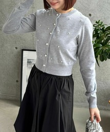 CLEAR BASIC | パールデザインニットカーディガン[大人 フェミニン オフィスカジュアル 着回し抜群]≪SS新作≫(カーディガン/ボレロ)