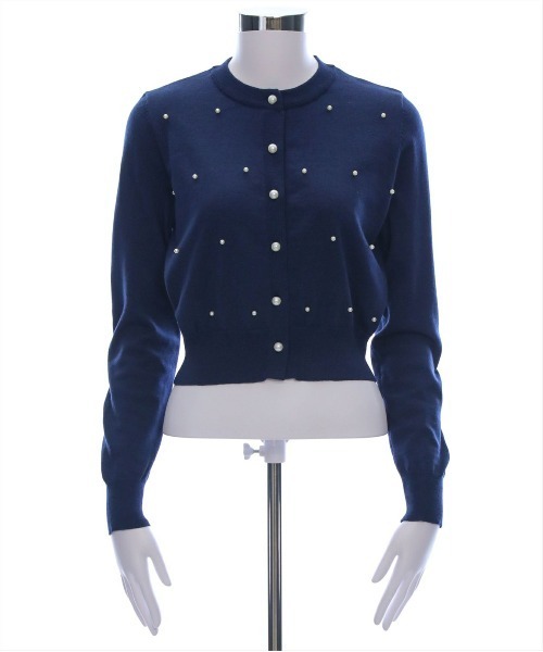 CLEAR BASIC（クリアベーシック）の「パールデザインニットカーディガン[大人 フェミニン オフィスカジュアル 着回し抜群]≪SS新作≫（カーディガン/ボレロ・レディース・アイボリー/ネイビー/ライトピンク/グレー・F）」の20枚目の写真