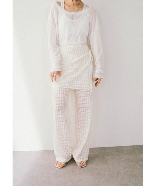 DRWCYS(ドロシーズ)の「レイヤードカットレースパンツ(その他パンツ・レディース・ホワイト/ブラック・FREE)」の12枚目の写真