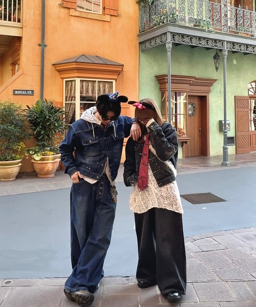 MandO（Auntie Rosa）（エムオー）の「【MandO】ウォッシュドペイントデニムジャケット/セットアップ可（デニムジャケット・メンズ・ブラック/インディゴブルー・LARGE/MEDIUM）」の17枚目の写真