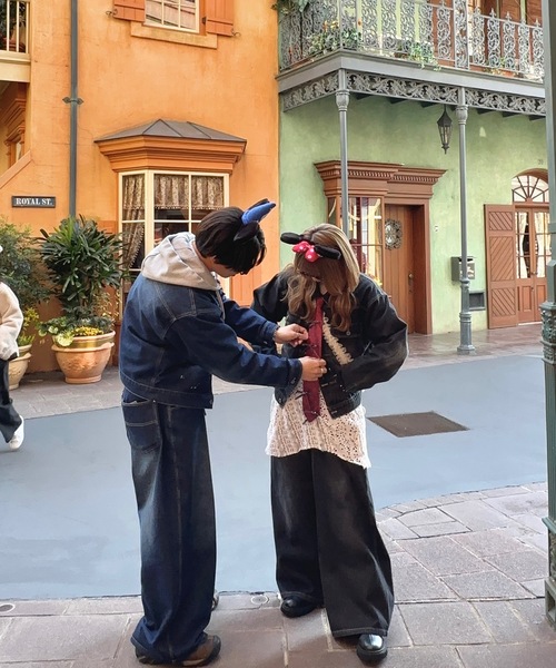 MandO（Auntie Rosa）（エムオー）の「【MandO】ウォッシュドペイントデニムジャケット/セットアップ可（デニムジャケット・メンズ・ブラック/インディゴブルー・LARGE/MEDIUM）」の18枚目の写真