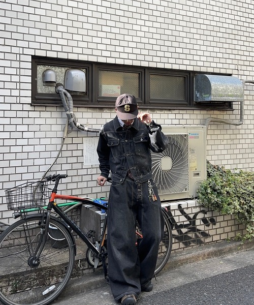 MandO（Auntie Rosa）（エムオー）の「【MandO】ウォッシュドペイントデニムジャケット/セットアップ可（デニムジャケット・メンズ・ブラック/インディゴブルー・LARGE/MEDIUM）」の22枚目の写真