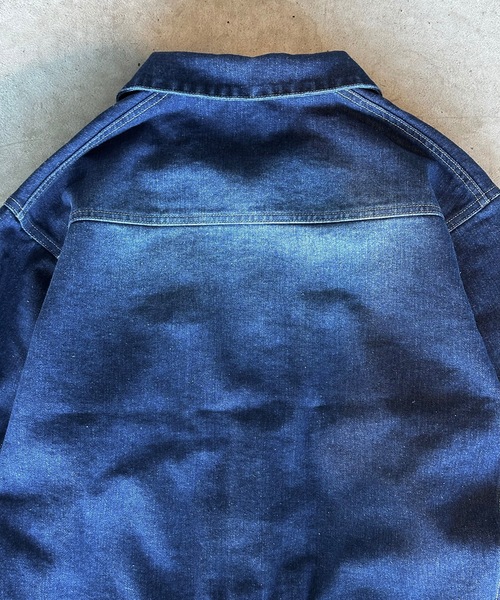 MandO（Auntie Rosa）（エムオー）の「【MandO】ウォッシュドペイントデニムジャケット/セットアップ可（デニムジャケット・メンズ・ブラック/インディゴブルー・LARGE/MEDIUM）」の14枚目の写真