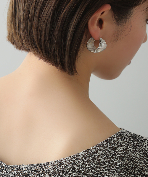 SAMH by LILAS】9ラインカーブフープピアス SV（両耳）（ピアス（両耳
