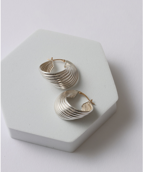 SAMH by LILAS】9ラインカーブフープピアス SV（両耳）（ピアス（両耳