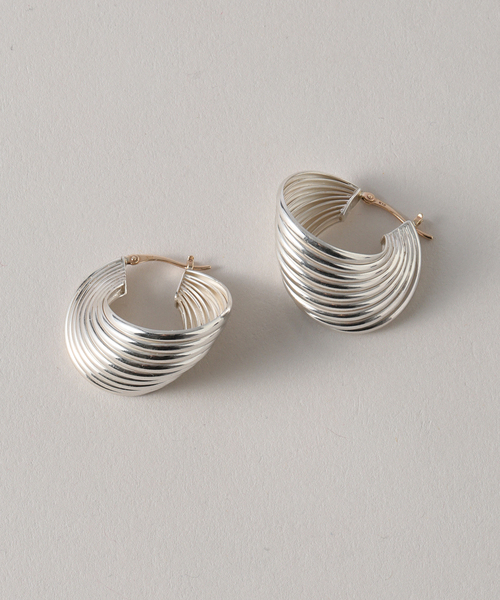 SAMH by LILAS】9ラインカーブフープピアス SV（両耳）（ピアス（両耳