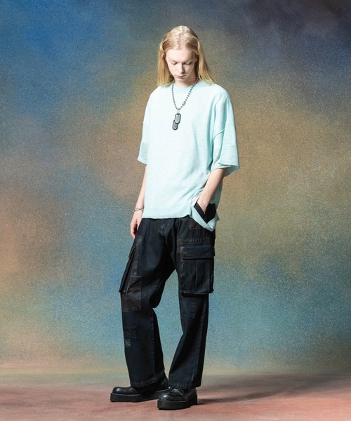glamb(グラム)の「One Cut Summer Knit / ワンカットサマーニット(ニット/セーター・メンズ・ネイビー/ブラック/ミント・M/L)」の5枚目の写真