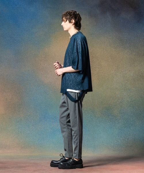 glamb(グラム)の「One Cut Summer Knit / ワンカットサマーニット(ニット/セーター・メンズ・ネイビー/ブラック/ミント・M/L)」の8枚目の写真