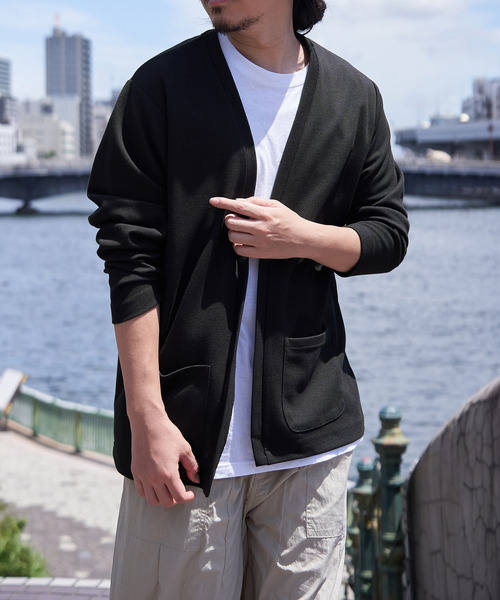 ikka（イッカ）の「ダブルフェイスDRYカノコカーディガン（カーディガン/ボレロ・メンズ・ブラック/ベージュ/ネイビー/グレー・XL/L/M/S）」の2枚目の写真