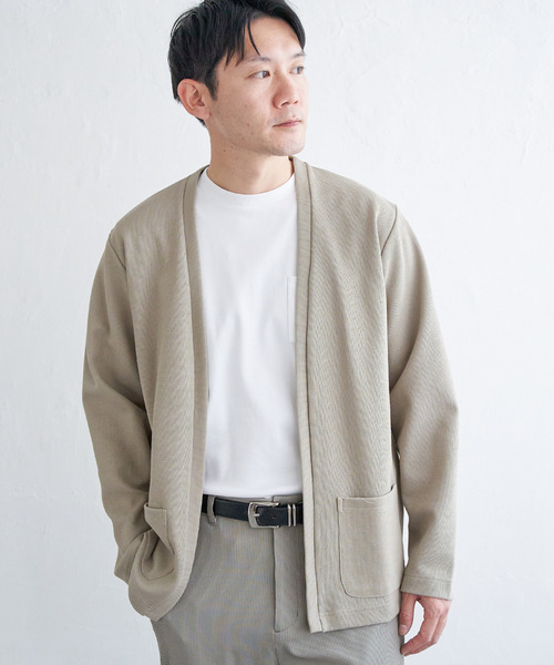 ikka（イッカ）の「ダブルフェイスDRYカノコカーディガン（カーディガン/ボレロ・メンズ・ブラック/ベージュ/ネイビー/グレー・XL/L/M/S）」の19枚目の写真