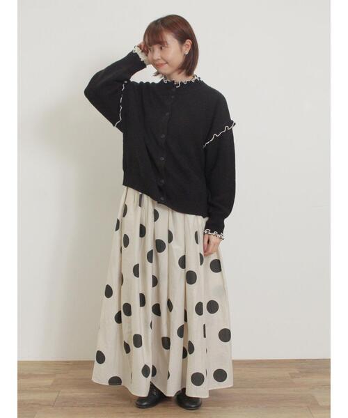 Samansa Mos2（サマンサ モスモス）の「パターンメッシュ配色メロウハイネックカットソー（Tシャツ/カットソー・レディース・キナリ/ミント/ベージュ/チャコールグレー・F）」の8枚目の写真