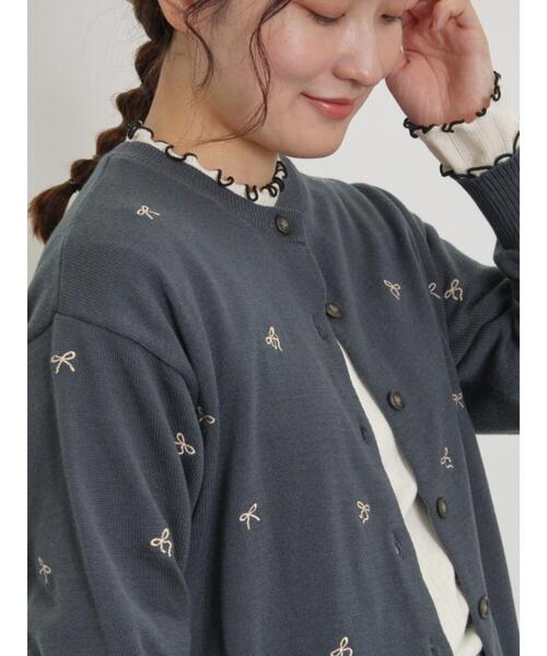 Samansa Mos2（サマンサ モスモス）の「パターンメッシュ配色メロウハイネックカットソー（Tシャツ/カットソー・レディース・キナリ/ミント/ベージュ/チャコールグレー・F）」の9枚目の写真