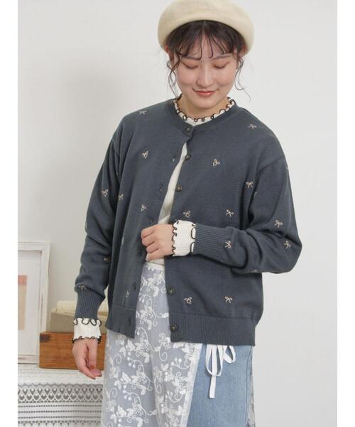 Samansa Mos2（サマンサ モスモス）の「パターンメッシュ配色メロウハイネックカットソー（Tシャツ/カットソー・レディース・キナリ/ミント/ベージュ/チャコールグレー・F）」の10枚目の写真