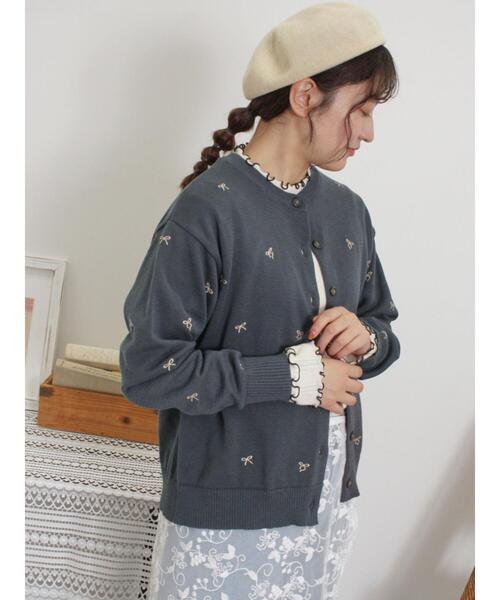 Samansa Mos2（サマンサ モスモス）の「パターンメッシュ配色メロウハイネックカットソー（Tシャツ/カットソー・レディース・キナリ/ミント/ベージュ/チャコールグレー・F）」の12枚目の写真